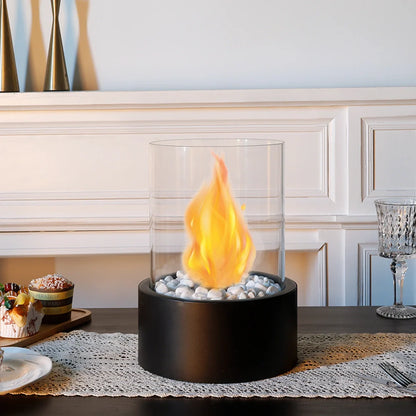 JHY DESIGN Extra Large Portable Tabletop Fire Bowl 22x28cm – Bio Ethanol, Ventless, Indoor/Outdoor