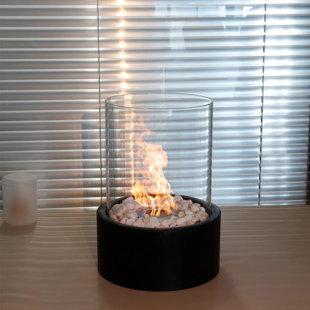 JHY DESIGN Extra Large Portable Tabletop Fire Bowl 22x28cm – Bio Ethanol, Ventless, Indoor/Outdoor